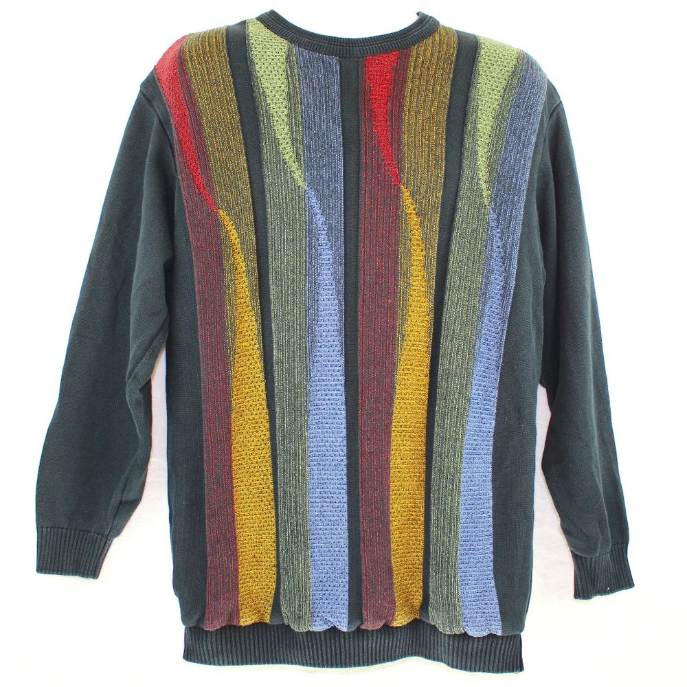 Vintage 80s 3D Wave Coogi Cosby Style Tosani Textured Sweater (L)